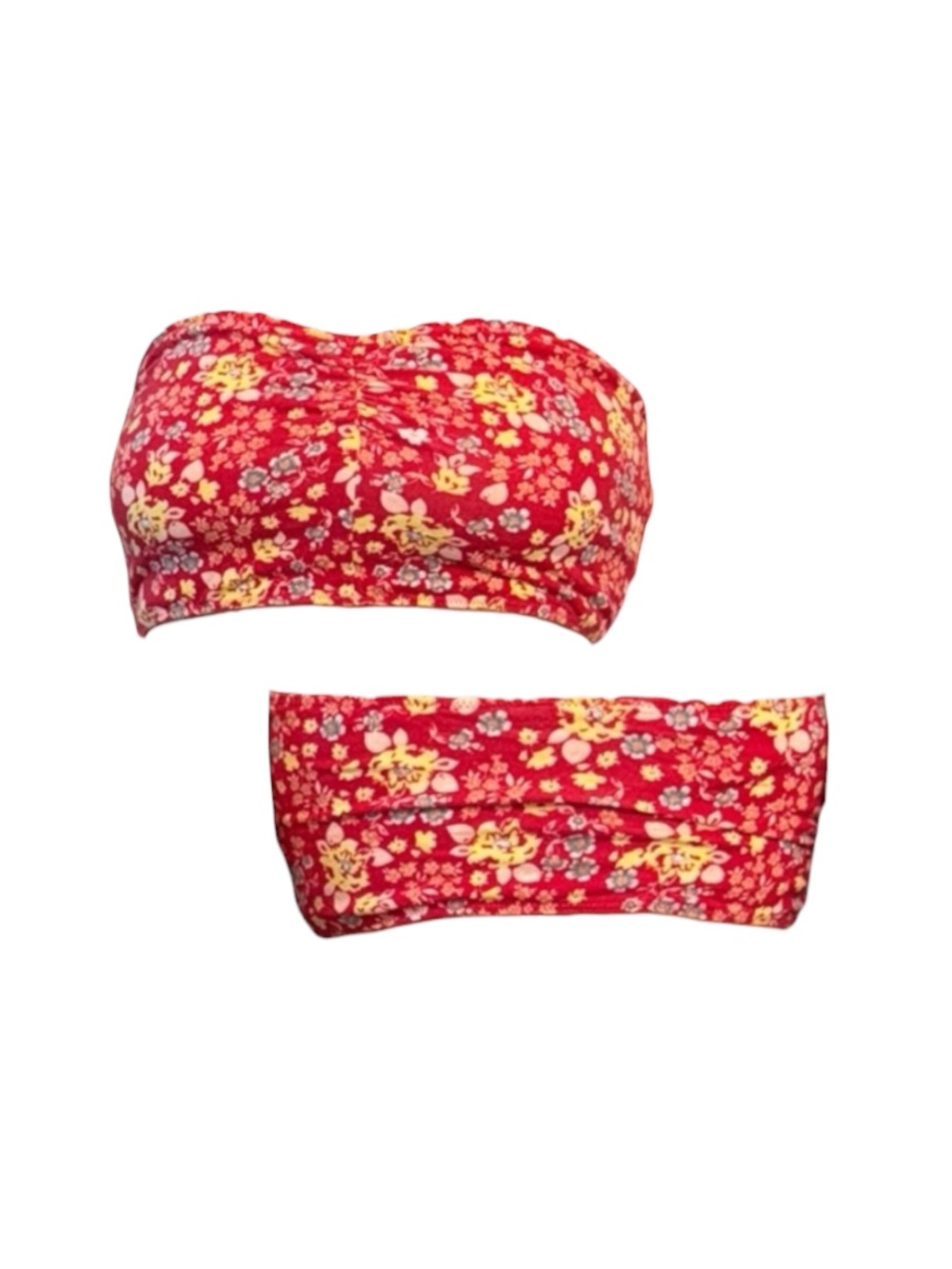 Floral Red Bandeau Top